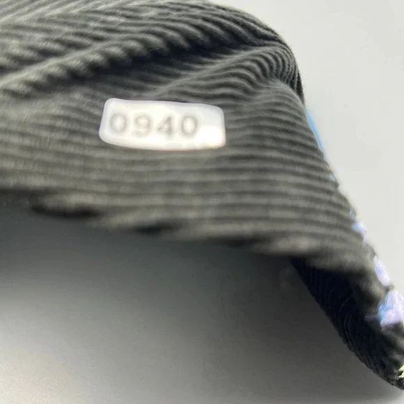 Chicago Cubs Hat Men 7 5/8 Black Blue Corduroy 59Fifty New Era Fitted‎ Cap